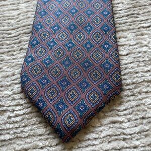 Vintage Liberty of London Floral Silk Tie Classic Quality Retro Maroon Plum